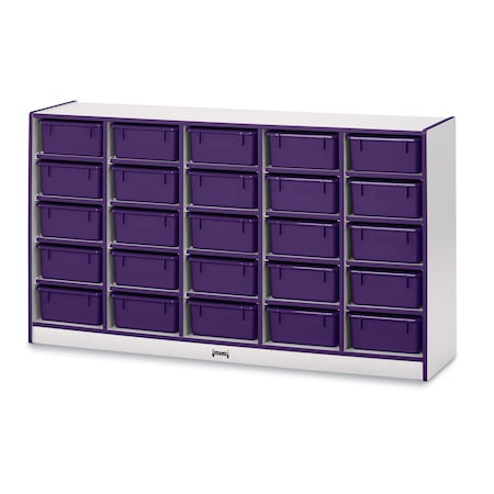 Jonti-Craft Rainbow Accents 25 Tub Mobile Storage, with Tubs, Purple 4026JCWW004